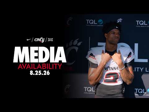 Bearcats WR Larenzo Fenner talks to the media