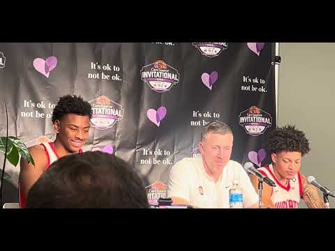 Ohio State HC Jake Diebler, F Amare Bynum and G John Mobley Jr talk to media after 79-68 loss to Cincinnati