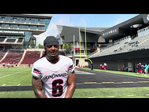 Bearcats RB Gi'Bran Payne talks to media after practice No. 2