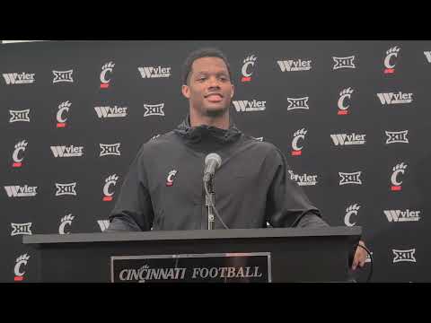 UC WR JV Gibson talks to the media after 62-10 win versus Western Carolina