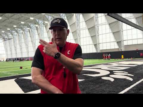 Bearcats HC Scott Satterfield talks to media after Spring Ball practice No. 3