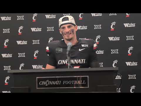 UC QB JC French talks to the media after 62-10 win versus Western Carolina