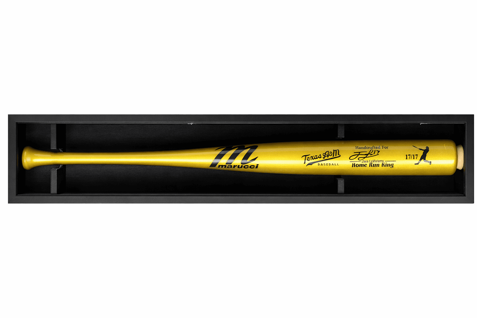 All-Time Home Run Leader - Jace LaViolette Signed & Engraved Texas A&M Bat