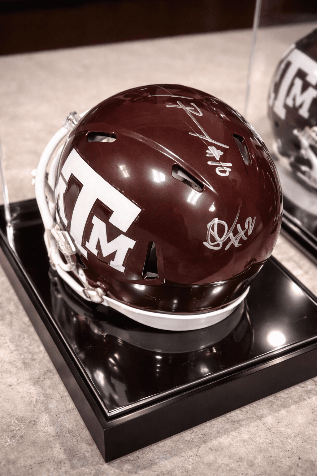 Texas A&M Mini Helmet Signed by Marcel Reed & Dezz Ricks