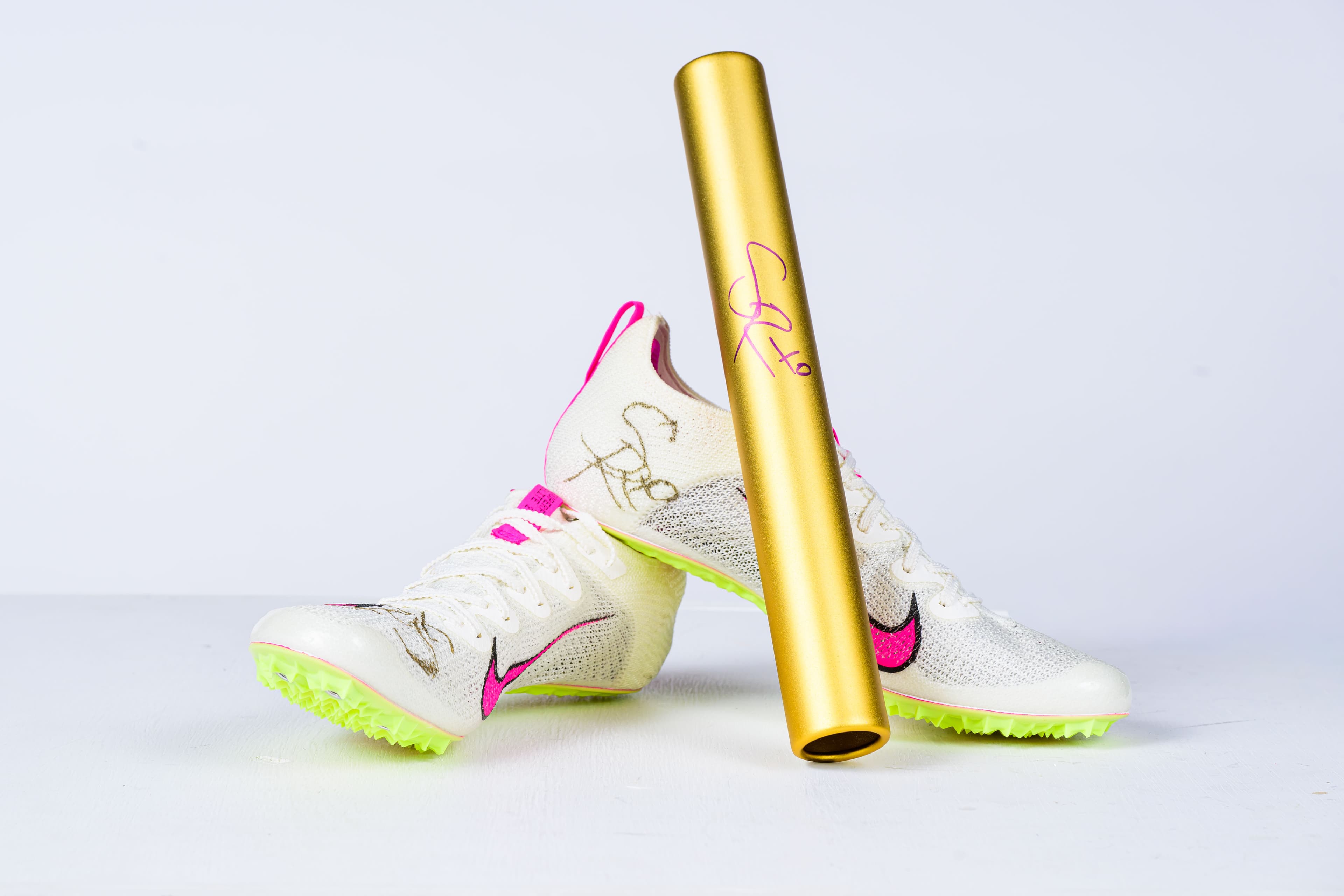 Signed Sha'Carri Richardson Spikes & Baton