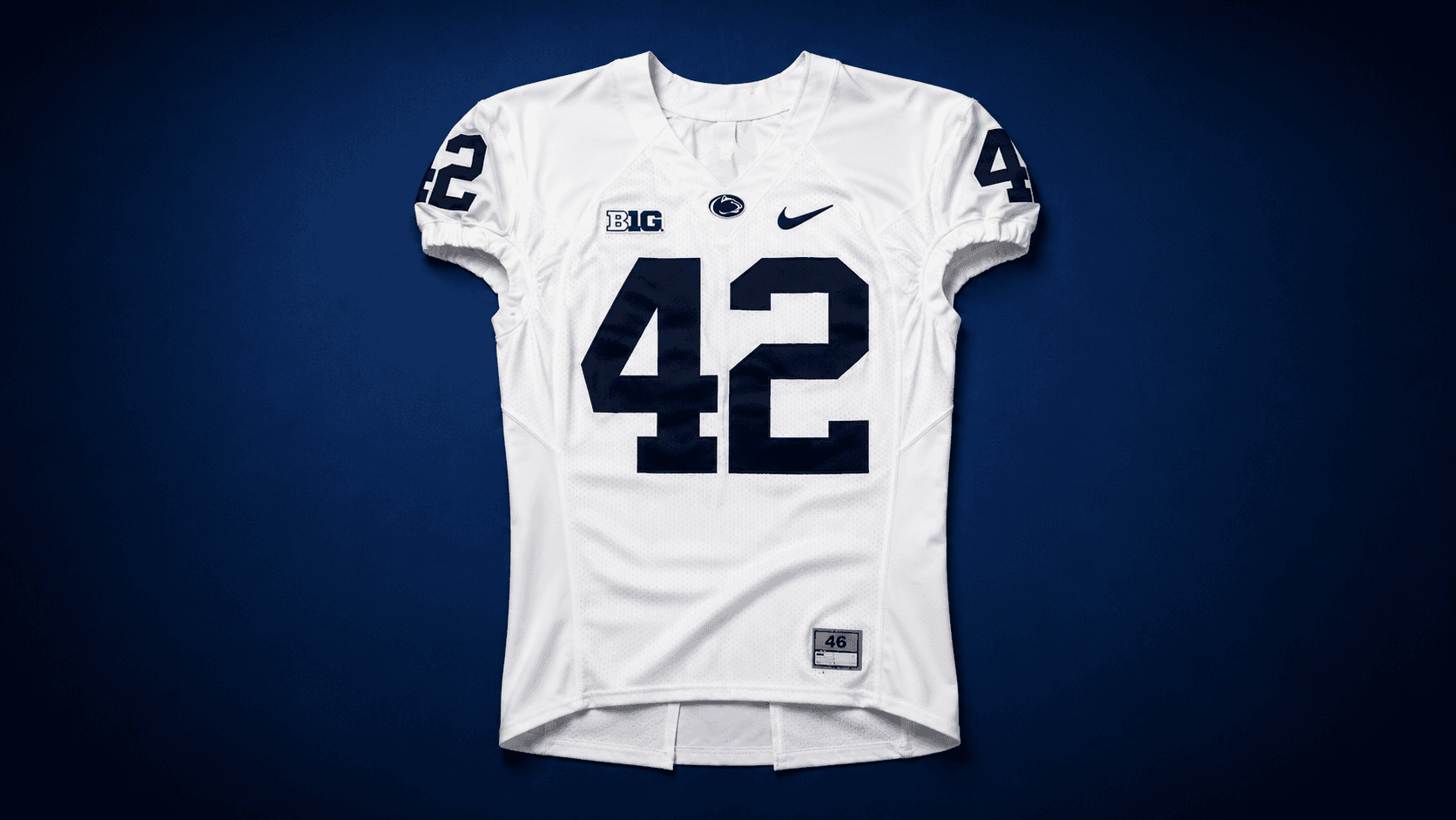 Game-Worn Penn State Football Jersey (White, #42)