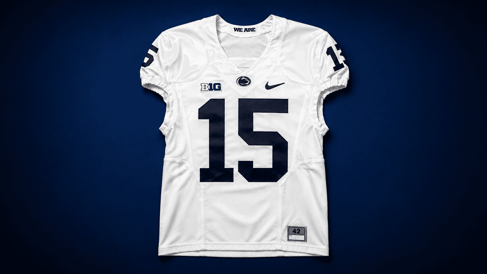 Game-Worn Penn State Football Jersey (White, #15)